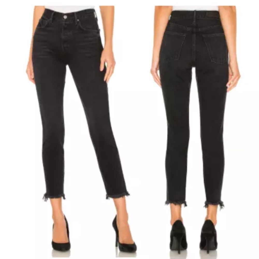 GRLFRND Karolina Skinny Jeans Crop Frayed NWT